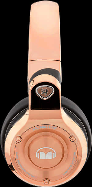 Rose Gold24 K Headphones PNG image with transparent background