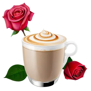 Rose Latte Floral Png Ein8 PNG Image