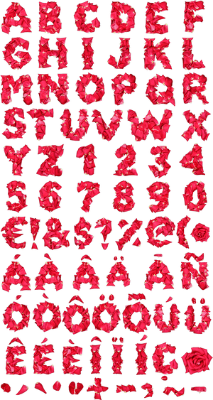 Rose Letters Png - Rose Petal Font, Transparent Png PNG image with transparent background