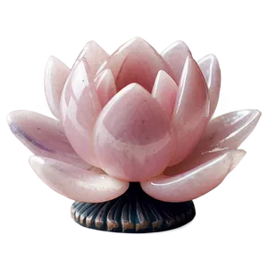 Rose Quartz Lotus Flower Carving Png Ilg PNG Image