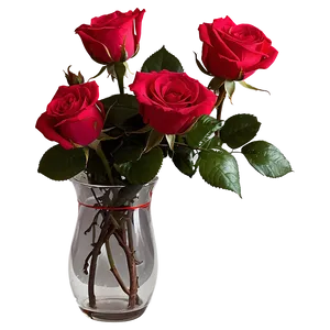 Roses In Glass Vase Png Sqf61 PNG Image