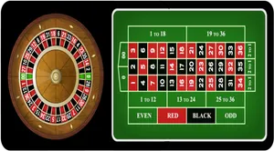 Roulette Wheeland Betting Table PNG Image