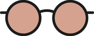 Round Black Glasses Illustration PNG Image