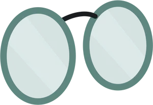 Round Frame Glasses Vector Illustration PNG Image