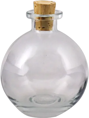 Round Glass Bottlewith Cork Stopper PNG Image