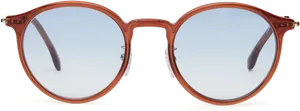 Round Tortoiseshell Eyeglasses PNG Image