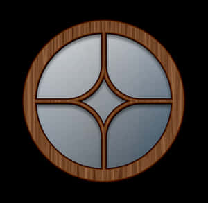 Round Wooden Frame Window PNG image with transparent background