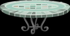 Round Wrought Iron Table PNG image with transparent background