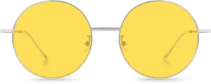 Round Yellow Lens Glasses PNG Image