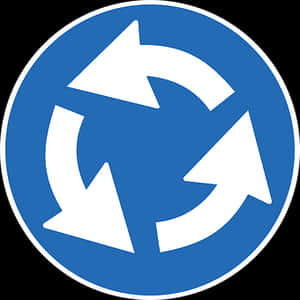 Roundabout Traffic Sign Icon PNG