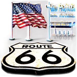 Route 66 Roadway Graphics Png 06212024 PNG Image