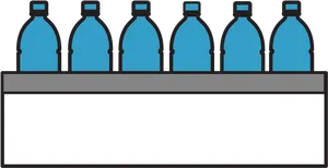 Rowof Water Bottleson Shelf PNG Image