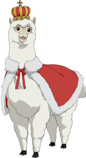 Royal Alpaca Cartoon Character PNG