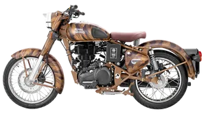 Royal Enfield Camouflage Design Motorcycle PNG Image