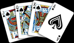 Royal Flush Spades Playing Cards PNG with transparent background