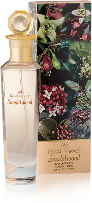 Royal Mirage Sandalwood Perfume Bottle PNG Image