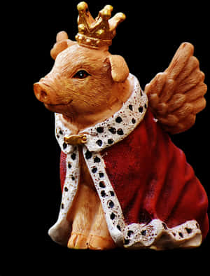 Royal Piglet Figurine PNG image with transparent background