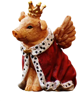 Royal Piglet Figurine PNG Image