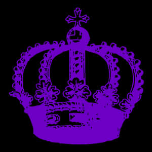 Royal Purple Crown Graphic PNG image with transparent background