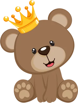 Royal Teddy Bear Cartoon PNG Image