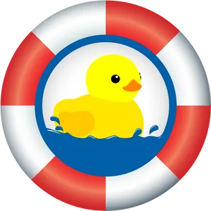 Rubber Duck Lifebuoy Graphic PNG Image