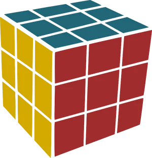 Rubiks Cube Three Faces Visible PNG Image