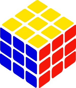 Rubiks Cube Three Sides Visible PNG Image