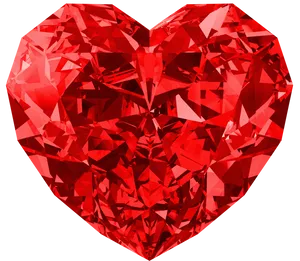 Ruby Heart Gemstone PNG Image