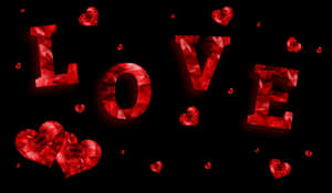 Ruby Red Love Heartsand Letters PNG image with transparent background