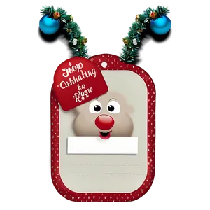 Rudolph Reindeer Tag Png His25 PNG Image