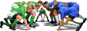 Rugby Scrum 2015 - Cartoon Clipart Rugby Scrum, HD Png Download PNG image with transparent background