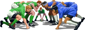 Rugby Scrum Showdown PNG Image