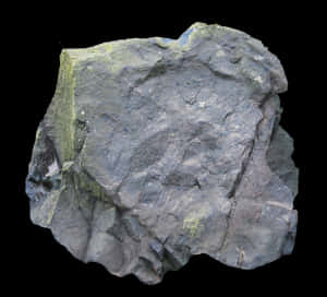 Rugged Black Rockwith Moss PNG image with transparent background