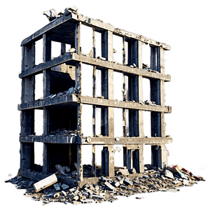 Ruined Building Debris PNG 06212024 PNG