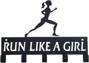Run Like A Girl Medal Holder PNG image with transparent background