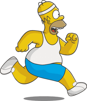 #run , #runner , #running , #workout , #jog , #jogging - Homer Simpson Running, HD Png Download PNG image with transparent background