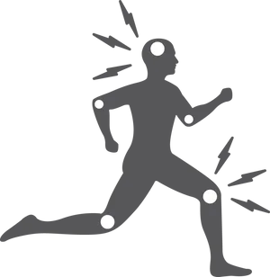 Runner Silhouette Experiencing Pain PNG Image