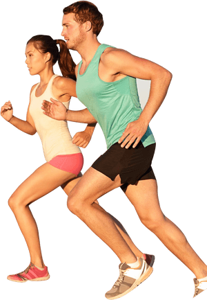 Running People Png Image - Man And Woman Running Png PNG image with transparent background