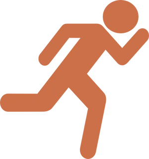 Running Person Icon Orange PNG Image