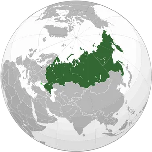 Russia Map Global Projection PNG Image