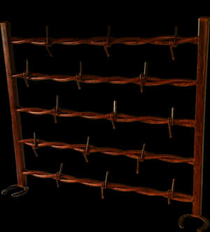 Rustic Barbed Wire Fence Section PNG image with transparent background