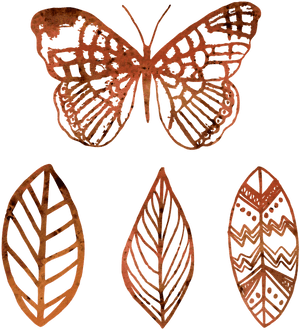 Butterfly, Leaf, Outline, Mandala, Syle, Grunge, Brown - Swallowtail Butterfly, HD Png Download PNG image with transparent background