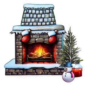 Rustic Christmas Fireplace Design Png 8 PNG Image