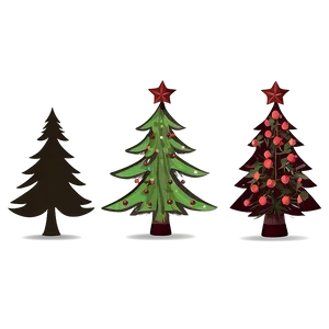 Rustic Christmas Tree Silhouette Png Ual14 PNG Image