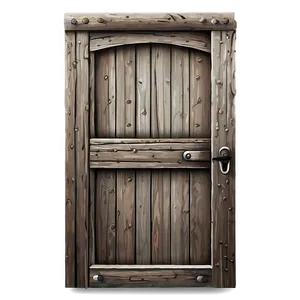 Rustic Closed Door Illustration Png Tei PNG Image