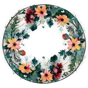 Rustic Flower Circle Png Kmu34 PNG Image