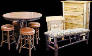 Rustic Furniture Collection PNG image with transparent background