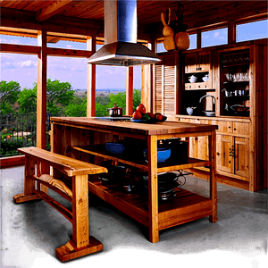 Rustic Kitchen Interior PNG ndr37 PNG