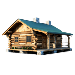 Rustic Log Cabin Design PNG 05242024 PNG