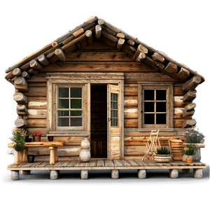 Rustic Log Cabin Design PNG mbm PNG